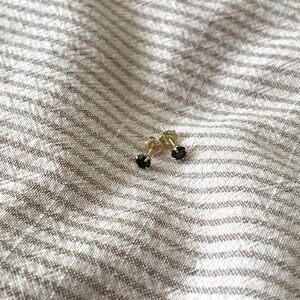 14k gold black studs